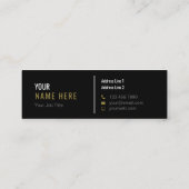 最小主義のモダンで黒い小型名刺をきれいにして下さい スキニー名刺 (裏面)