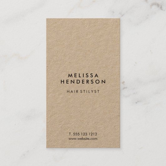 最小主義のモダンなクラフトの値段表 名刺 (正面)