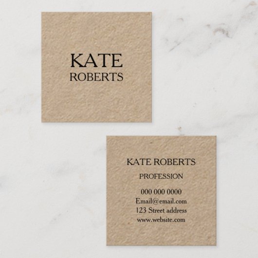 最小主義のモダンなクラフトの専門の名刺 スクエア名刺 (正面/裏面)