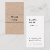 最小主義のモダンなクラフトの縦の名刺 名刺 (正面/裏面)