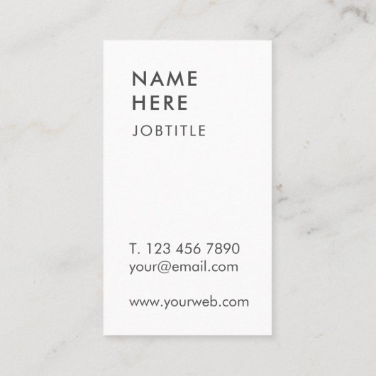 最小主義のモダンなクラフトの縦の名刺 名刺 (裏面)