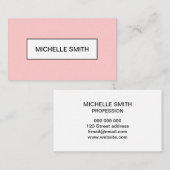 最小主義のモダンなパステル調ピンクの粋な名刺 名刺 (正面/裏面)