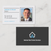 最小主義のモダンな不動産仲介業者の写真の名刺 名刺 (正面/裏面)