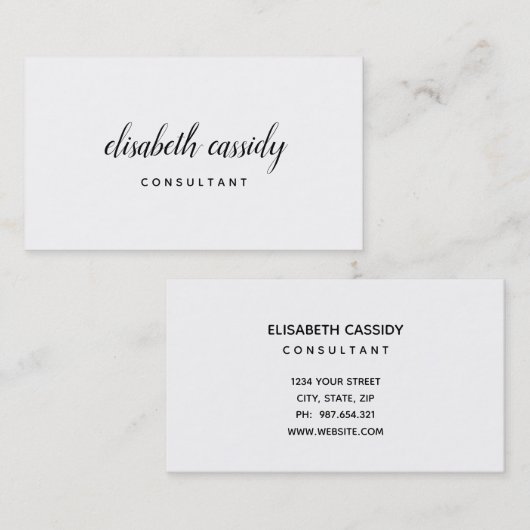 最小主義のモダンな両面名刺 名刺 (正面/裏面)