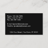 最小主義のモダンな名刺。 黒および赤 名刺 (裏面)