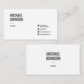 最小主義のモダンな専門の白い名刺 名刺 (正面/裏面)