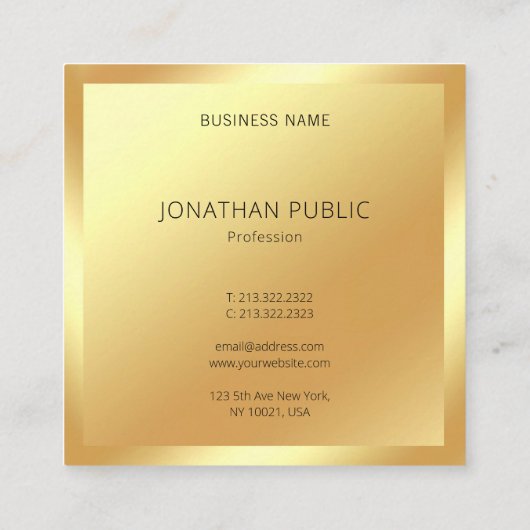 最小主義のモダンな専門の粋なテンプレートの上 スクエア名刺 (裏面)
