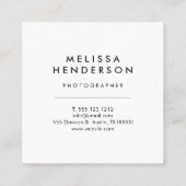 最小主義のモダンな手書きのブラシこんにちは スクエア名刺 (裏面)