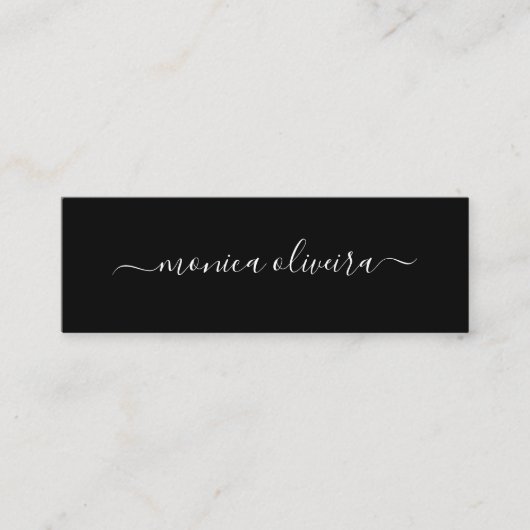最小主義のモダンな書道の黒 スキニー名刺 (正面)