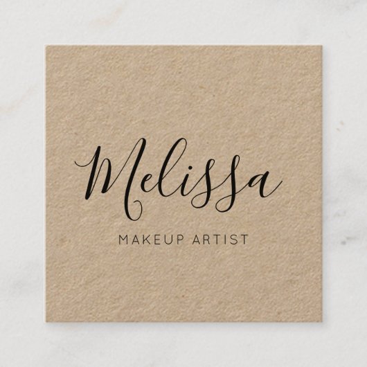 最小主義のモダンな書道クラフト スクエア名刺 (正面)