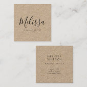 最小主義のモダンな書道クラフト スクエア名刺 (正面/裏面)