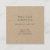 最小主義のモダンな書道クラフト スクエア名刺 (裏面)