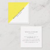 最小主義のモダンな正方形の名刺|の黄色 スクエア名刺 (正面/裏面)