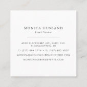 最小主義のモダンな正方形の名刺|の黄色 スクエア名刺 (裏面)