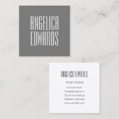 最小主義のモダンな灰色のシンプルで粋なはっきりした スクエア名刺 (正面/裏面)