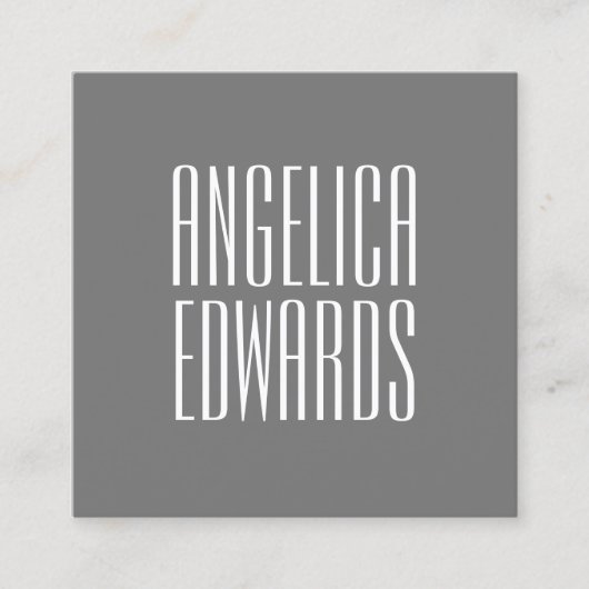 最小主義のモダンな灰色のシンプルで粋なはっきりした スクエア名刺 (正面)