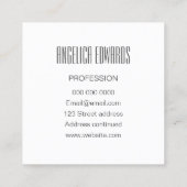 最小主義のモダンな灰色のシンプルで粋なはっきりした スクエア名刺 (裏面)