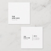 最小主義のモダンな白い四角の名刺をきれいにして下さい スクエア名刺 (正面/裏面)