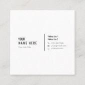 最小主義のモダンな白い四角の名刺をきれいにして下さい スクエア名刺 (裏面)