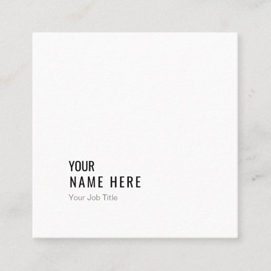 最小主義のモダンな白い四角の名刺をきれいにして下さい スクエア名刺 (正面)