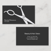 最小主義のモダンな白は美容師を切ります 名刺 (正面/裏面)