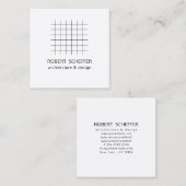 最小主義のモダンな白人の数学の建築家デザイナー スクエア名刺 (正面/裏面)