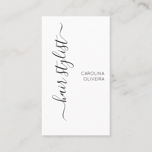 最小主義のモダンな美容師 名刺 (正面)