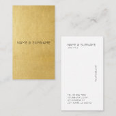 最小主義のモダンな金ゴールドの縦の名刺 名刺 (正面/裏面)