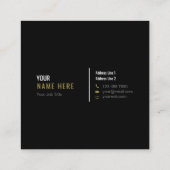 最小主義のモダンな黒い正方形の名刺をきれいにして下さい スクエア名刺 (裏面)