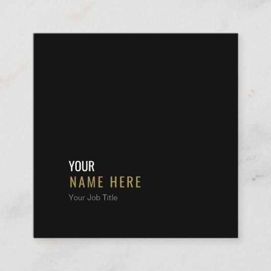 最小主義のモダンな黒い正方形の名刺をきれいにして下さい スクエア名刺 (正面)