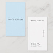 最小主義のモダンなBabyBlueの縦の名刺 名刺 (正面/裏面)