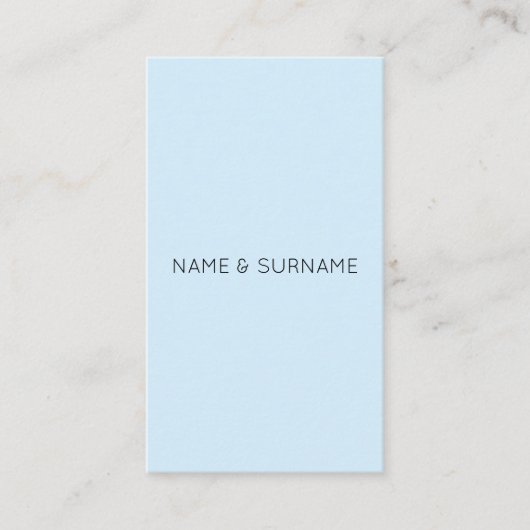 最小主義のモダンなBabyBlueの縦の名刺 名刺 (正面)