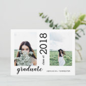 最小主義のモダンの卒業生2の写真 招待状 (スタンド正面)