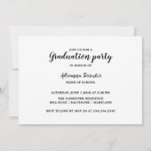 最小主義のモダンの卒業生2の写真 招待状 (裏面)