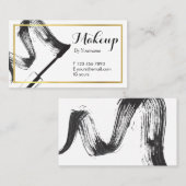 最小主義のモノクロメーキャップアーティストの名刺 名刺 (正面/裏面)