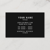 最小主義のモノグラムのでエレガントな濃緑色 名刺 (裏面)