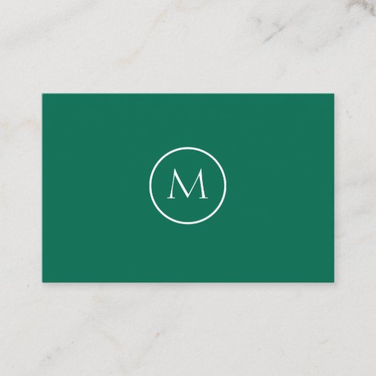 最小主義のモノグラムのでエレガントな濃緑色 名刺 (正面)