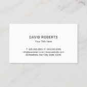 最小主義のモノグラムの黒のロゴのプロフェッショナル 名刺 (裏面)