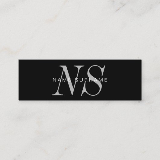 最小主義のユニークなタイプエラーのモノグラムの小型名刺 スキニー名刺 (正面)