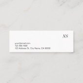 最小主義のユニークなタイプエラーのモノグラムの小型名刺 スキニー名刺 (裏面)