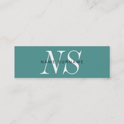 最小主義のユニークなタイプエラーのモノグラムの小型名刺 スキニー名刺 (正面)