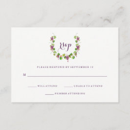 最小主義のワイナリー|のブドウ園の結婚式の応答 出欠カード