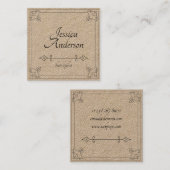 最小主義のヴィンテージのシンプルなクラフトの美容師 スクエア名刺 (正面/裏面)