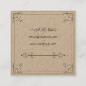 最小主義のヴィンテージのシンプルなクラフトの美容師 スクエア名刺 (裏面)