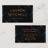 最小主義の上品|の黒い大理石 名刺 (正面/裏面)