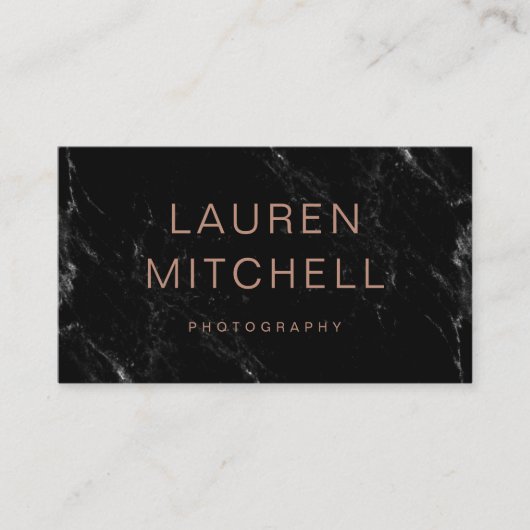 最小主義の上品|の黒い大理石 名刺 (正面)
