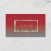 最小主義の二重縁の金ゴールドホイルフレームの勾配の赤 名刺 (正面)