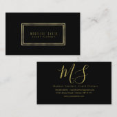 最小主義の二重縁の金ゴールドホイルフレーム 名刺 (正面/裏面)