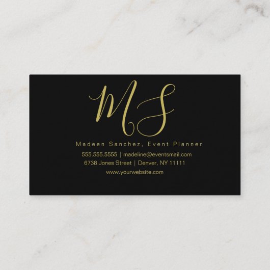 最小主義の二重縁の金ゴールドホイルフレーム 名刺 (裏面)