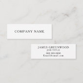 最小主義の会社名のモダンな名刺 スキニー名刺 (正面/裏面)